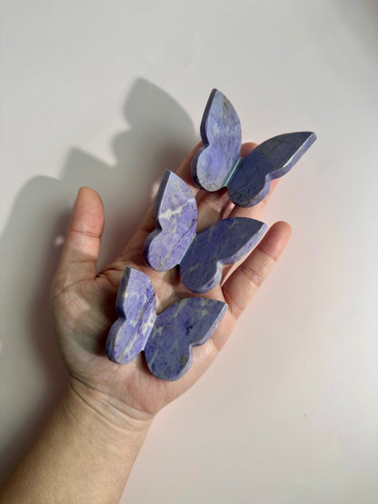 3D Purple Jade Butterfly Carving