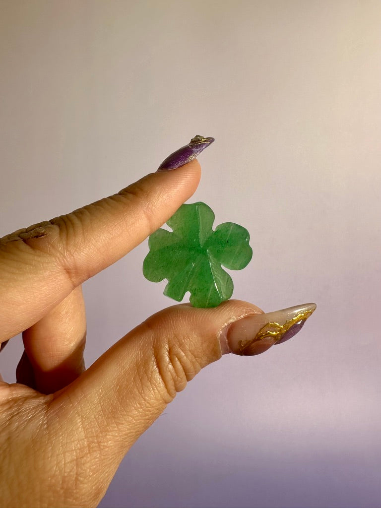 Mini Green Aventurine Lucky Clover | Crystal Carving