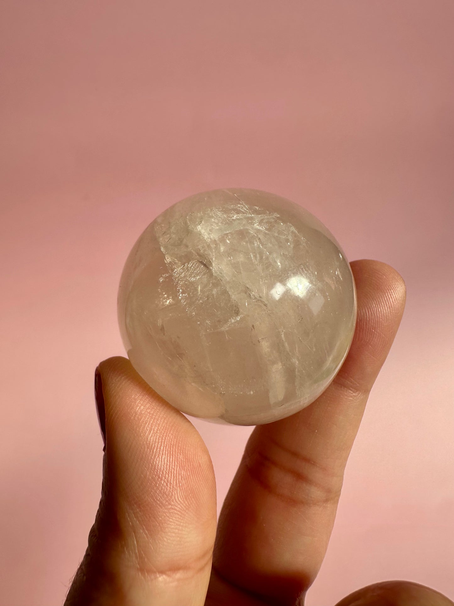 Small Star Rose Quartz Sphere - A