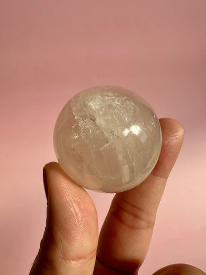Small Star Rose Quartz Sphere - A