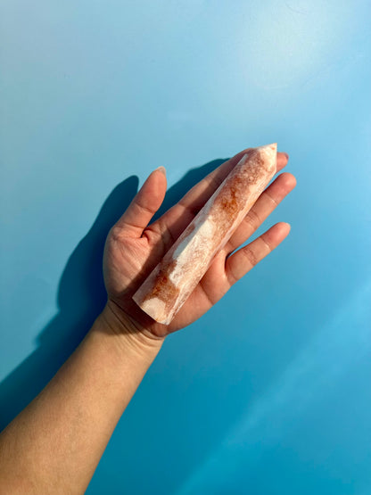 Carnelian Flower Agate Tower Option L | Joy, Courage & Emotional Growth Crystal