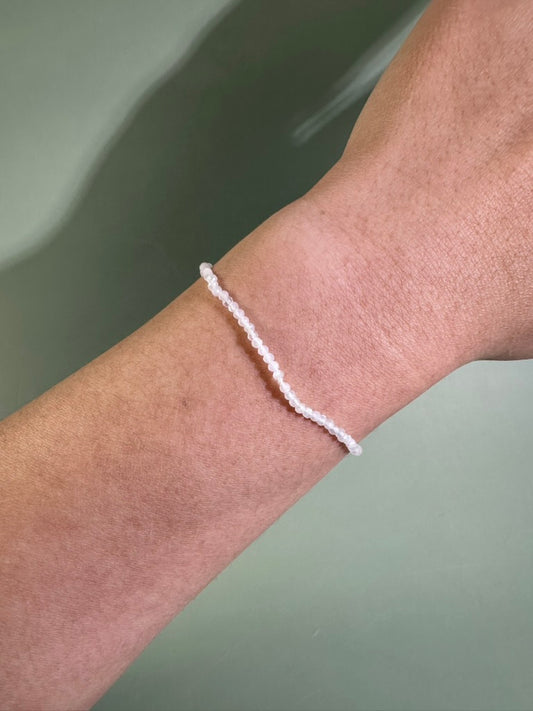 2mm Moonstone Adjustable Beaded Bracelet