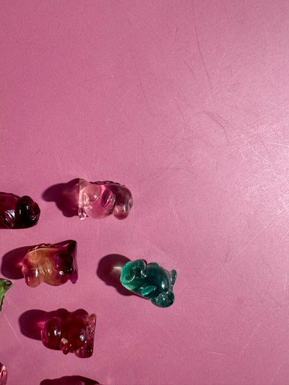Mini Rainbow Fluorite Dinosaur | Crystal Carving