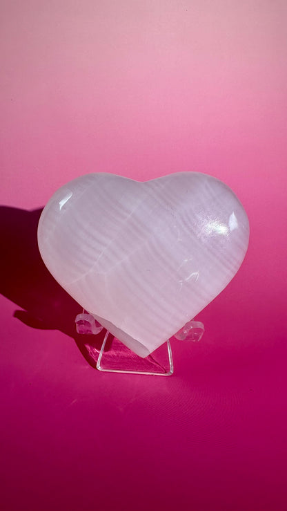 Pink Calcite Heart UV Reactive – Option D