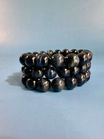 10mm Blue Tiger’s Eye Beaded Bracelet