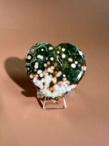 Ocean Jasper Heart Carving – C
