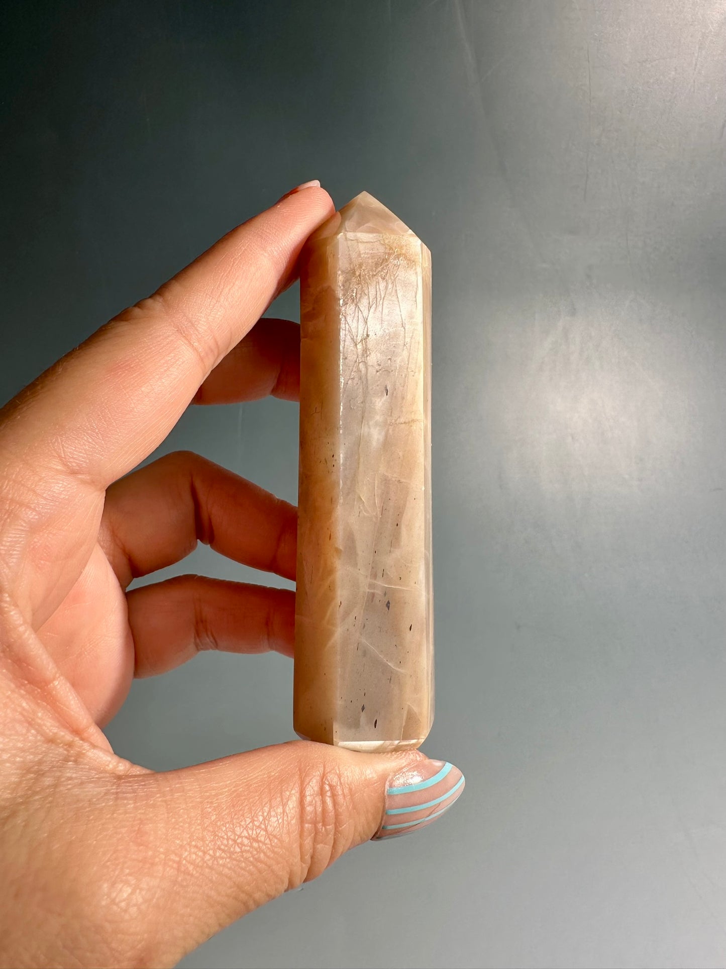 Peach Moonstone Tower – Option A | New Beginnings, Intuition & Feminine Energy Crystal