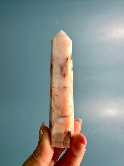 Carnelian Flower Agate Tower Option E | Creativity, Confidence & Growth Crystal