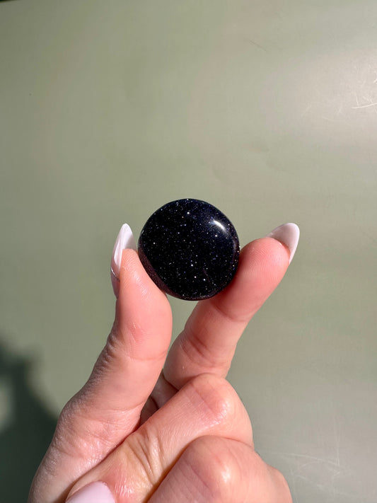 Blue Goldstone Mini Round Flat Palm