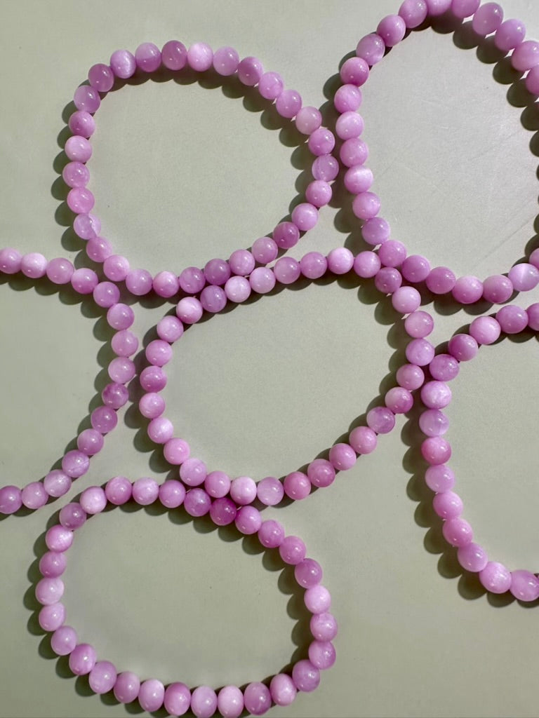 6mm Kunzite Beaded Bracelet | Pink Gemstone Jewelry