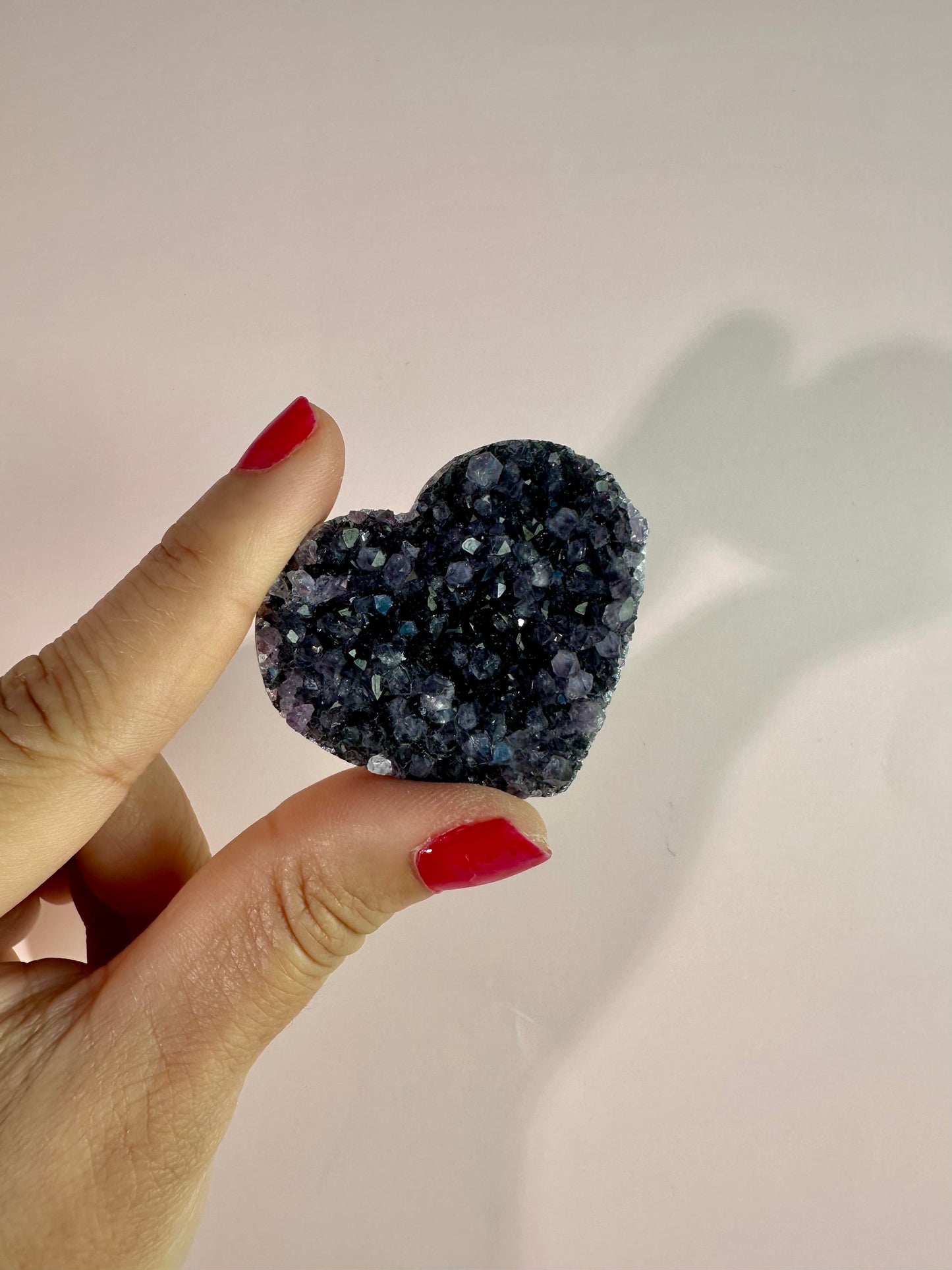 Small Druzy Amethyst Heart - A