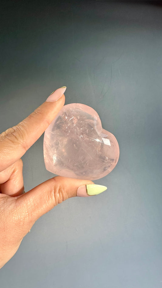 Rose Quartz Heart – Option A