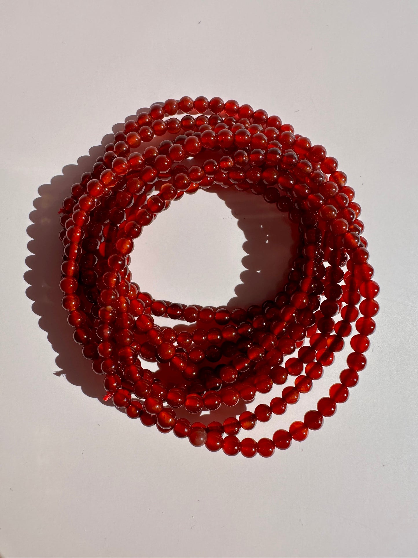 4 mm Red Onyx Beaded Bracelet