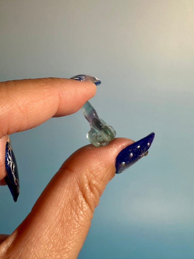 Mini Rainbow Fluorite Dragonfly | Crystal Carving