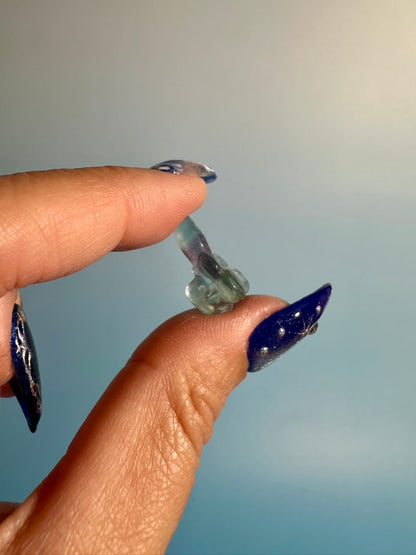 Mini Rainbow Fluorite Dragonfly | Crystal Carving