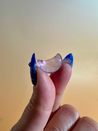 Mini Amethyst Crescent Moon | Purple Crystal Carving