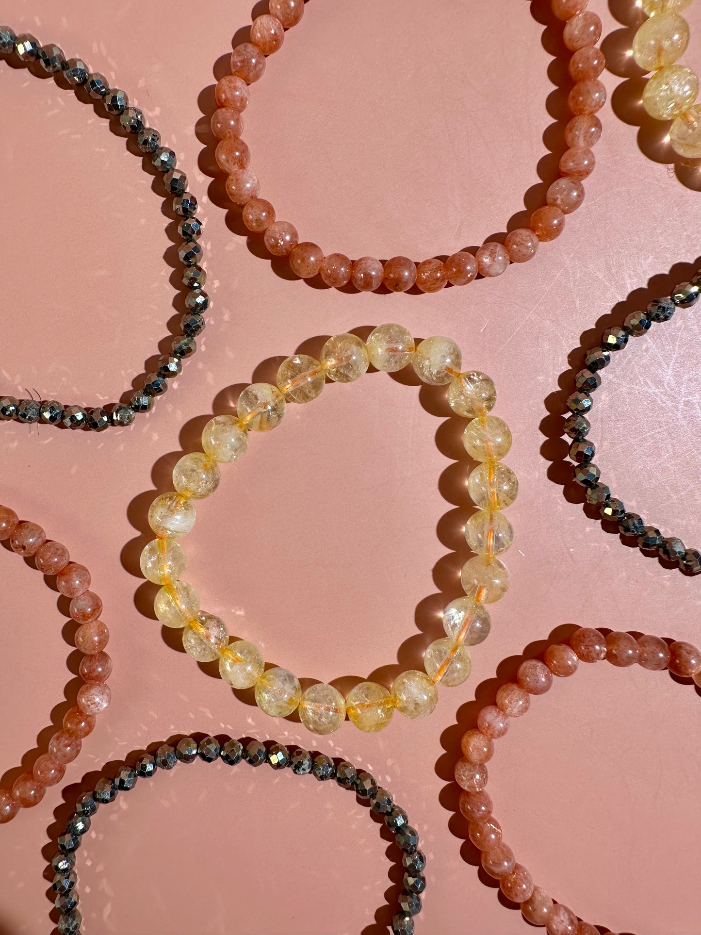 Bracelet Bundle Set: “Golden Radiance" - Sunstone, Citrine, Pyrite