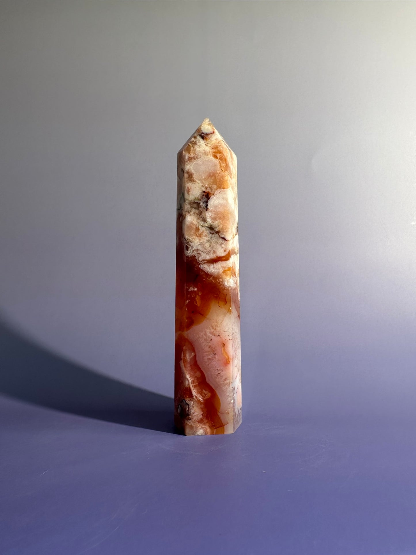 Carnelian Flower Agate Tower Option M | Growth, Creativity & Confidence Crystal