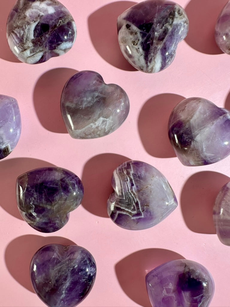 Small Dream Amethyst Heart | Chevron Amethyst Crystal