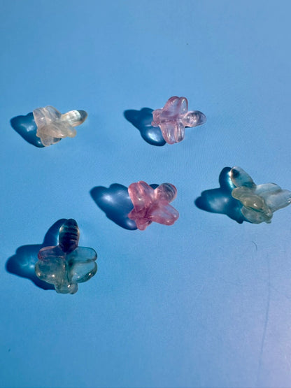 Mini Rainbow Fluorite Dragonfly | Crystal Carving