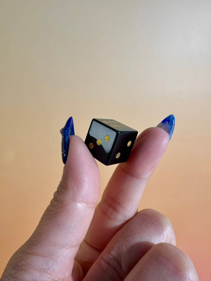 Black Obsidian Crystal Dice | Set of 2