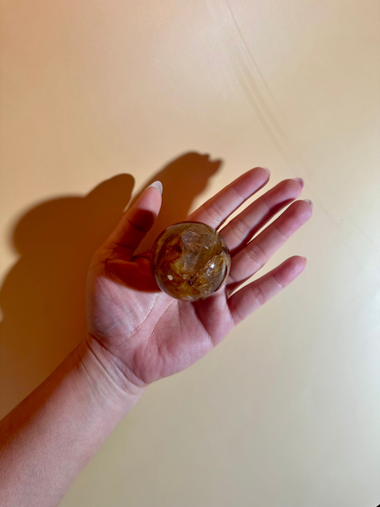 Golden Healer Sphere – Option A | Healing, Spiritual Growth & Positive Energy Crystal
