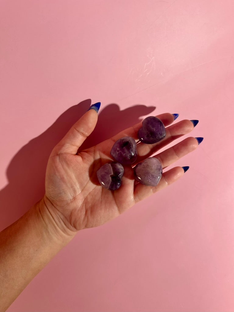 Small Dream Amethyst Heart | Chevron Amethyst Crystal