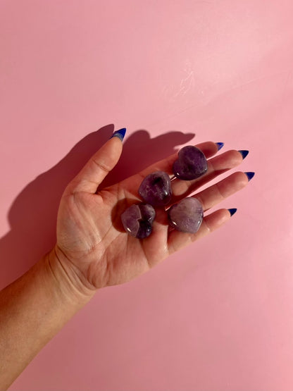 Small Dream Amethyst Heart | Chevron Amethyst Crystal