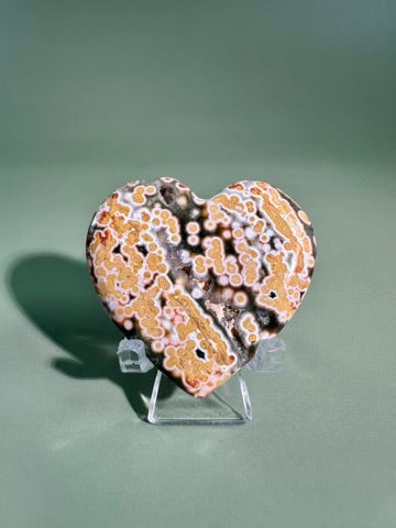 Ocean Jasper Heart Carving – G