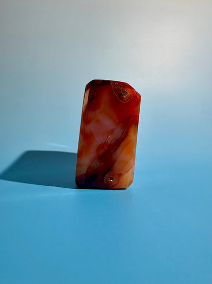 Carnelian Agate Geometric Freeform – Option G | Strength, Courage & Grounding Energy