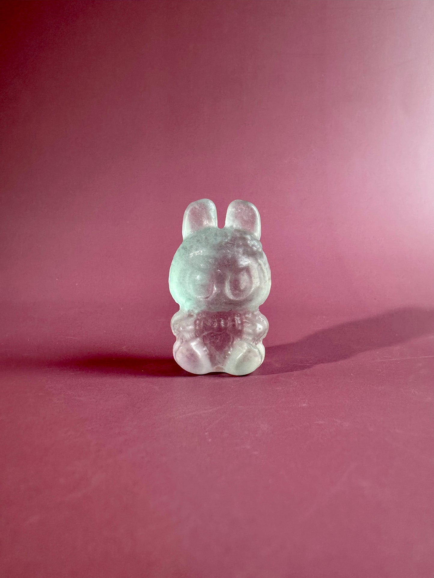 Rainbow Fluorite Sitting Lafufu Kawaii Forest Spirit Figurine Carving - Option  C