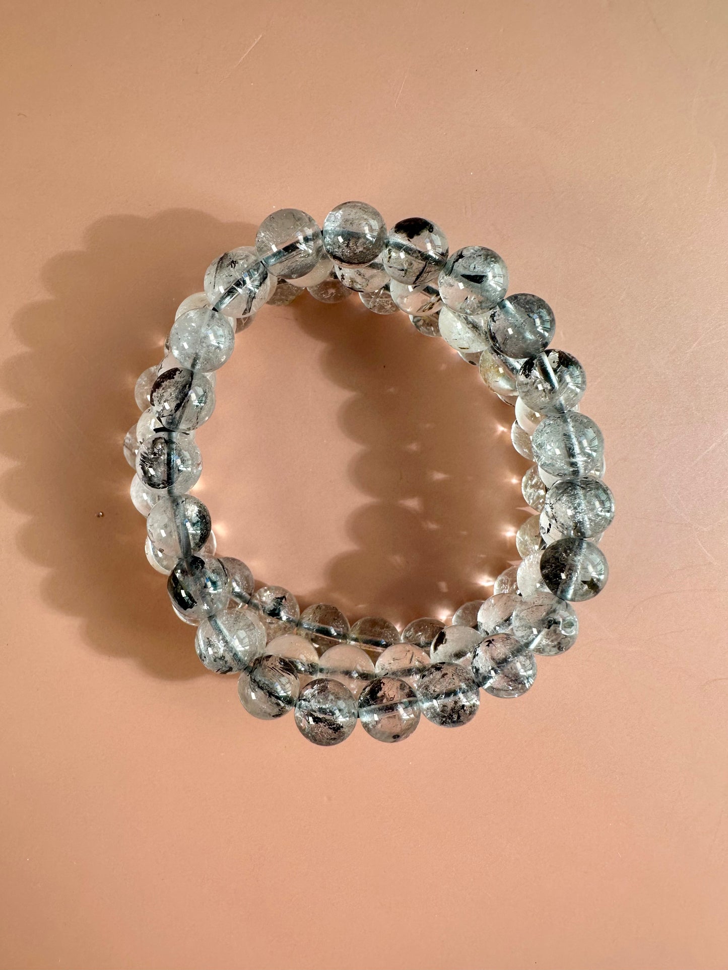 8mm Quartz with Biotite Inclusions Bracelet