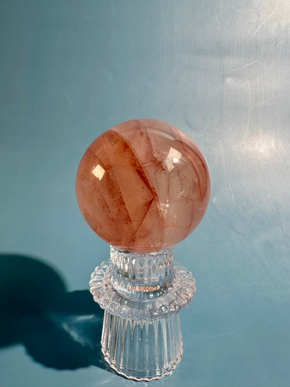 Fire Quartz Sphere Option H | One-of-a-Kind Polished Hematoid Quartz
