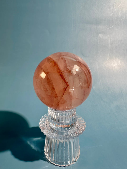 Fire Quartz Sphere Option H | One-of-a-Kind Polished Hematoid Quartz