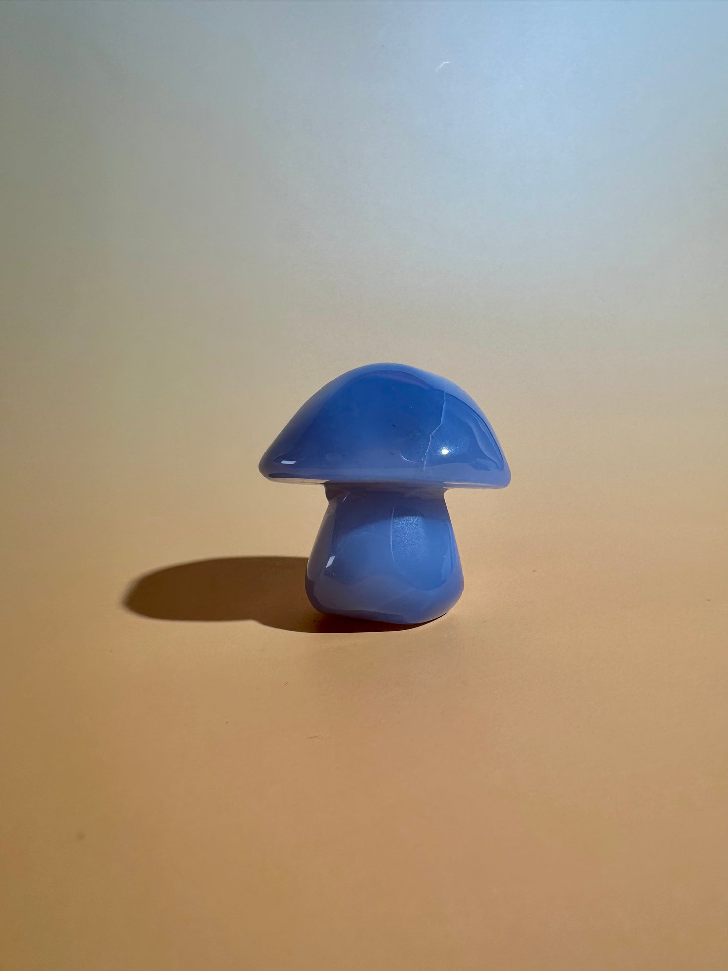 Blue Chalcedony Mushroom Carving – Option E | Peace, Communication & Serenity Energy