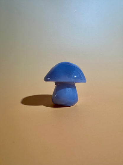 Blue Chalcedony Mushroom Carving – Option E | Peace, Communication & Serenity Energy