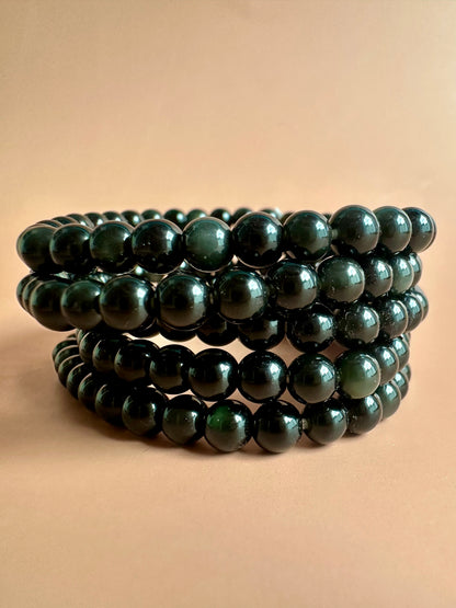 6mm Goldsheen Obsidian Beaded Bracelet