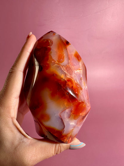 Carnelian Flame – Option L | Collector Crystal, Passion & Positive Transformation