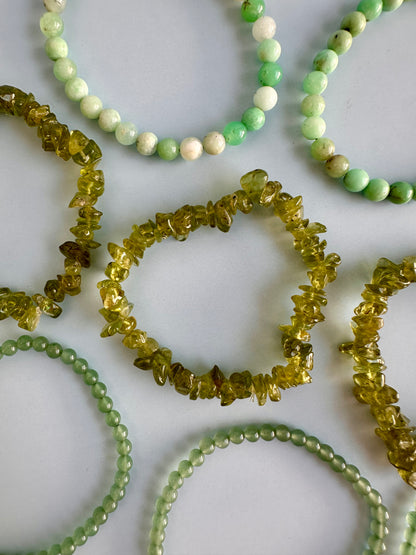 Bracelet Bundle Set: “The Green Heart” - Green Aventurine, Chrysoprase, Peridot