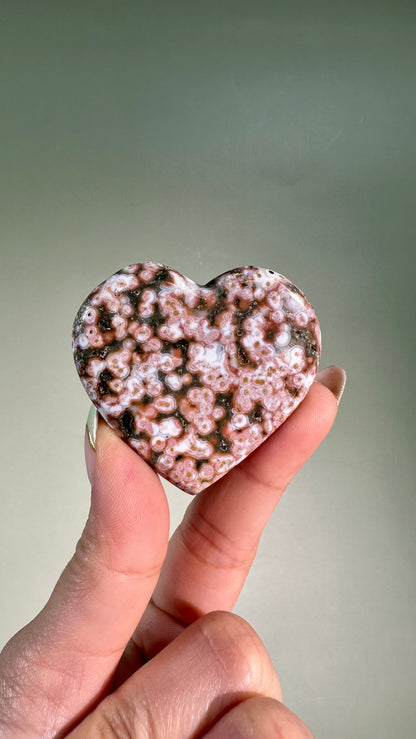 Ocean Jasper Heart Carving – Option K