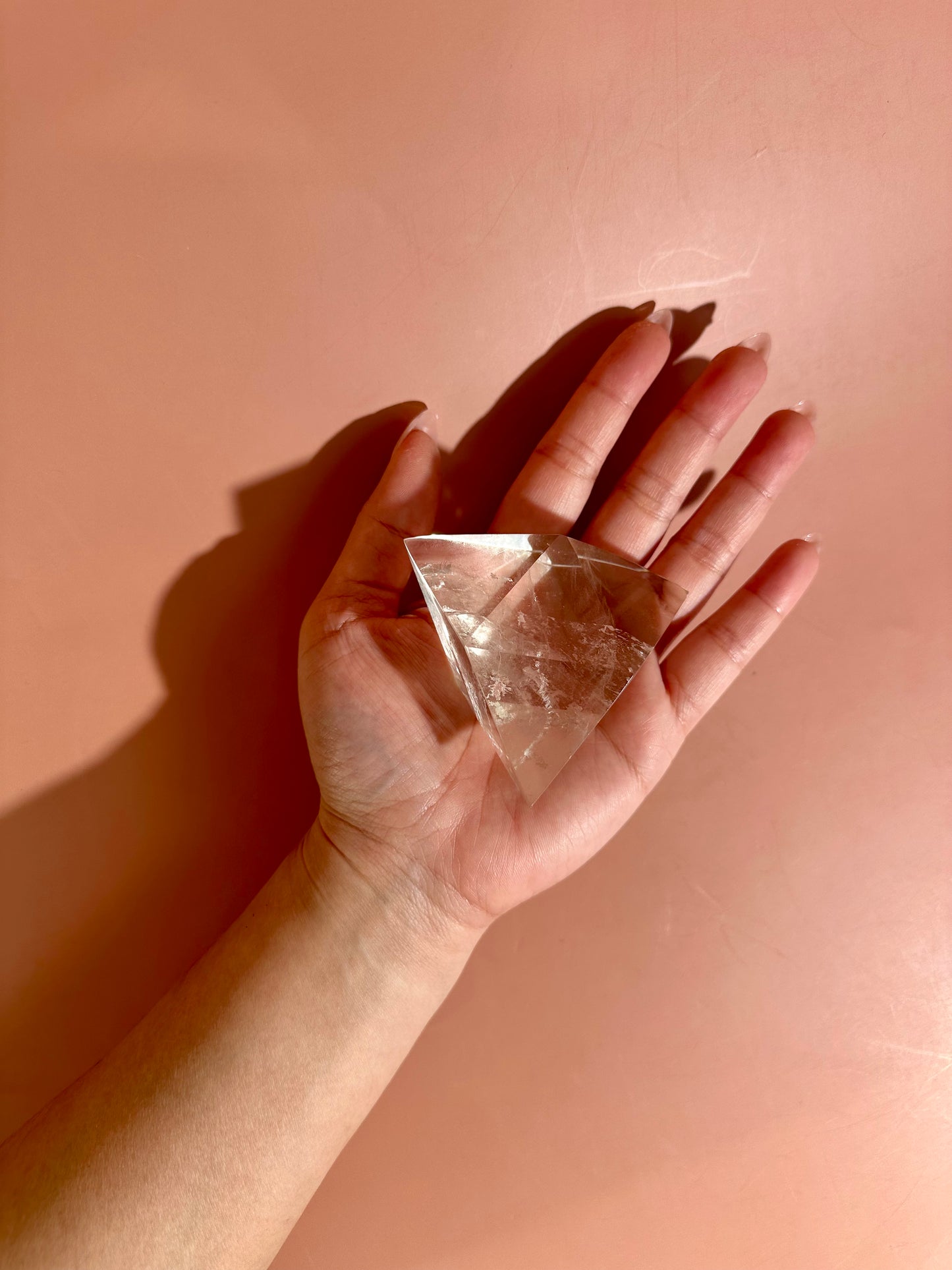 Clear Quartz Geometric Prism – Option B