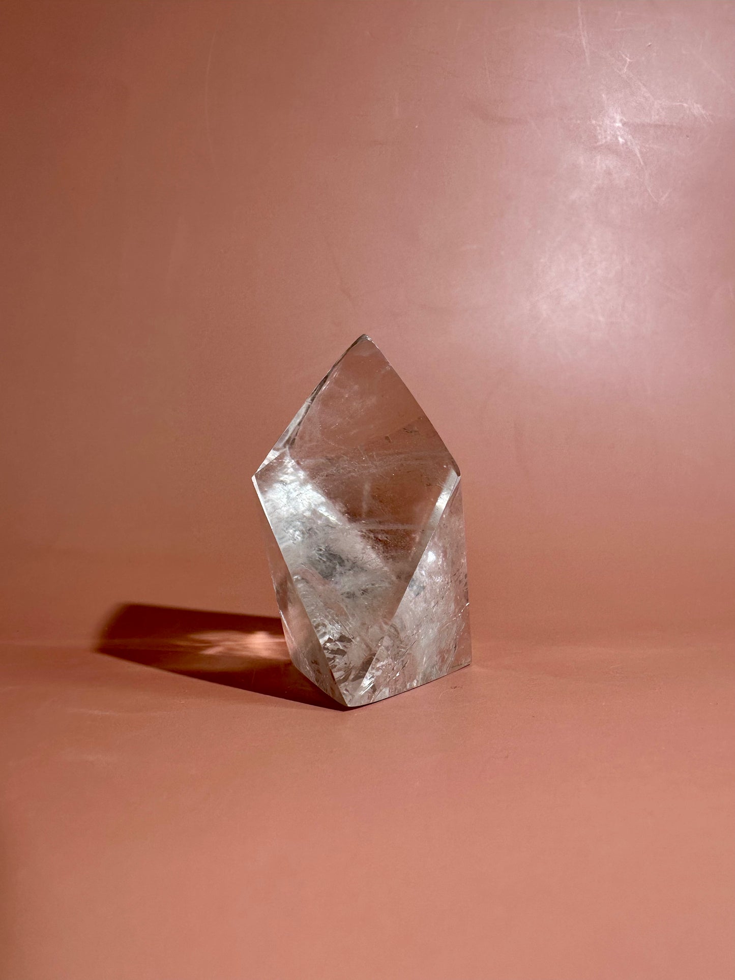 Clear Quartz Geometric Prism – Option B