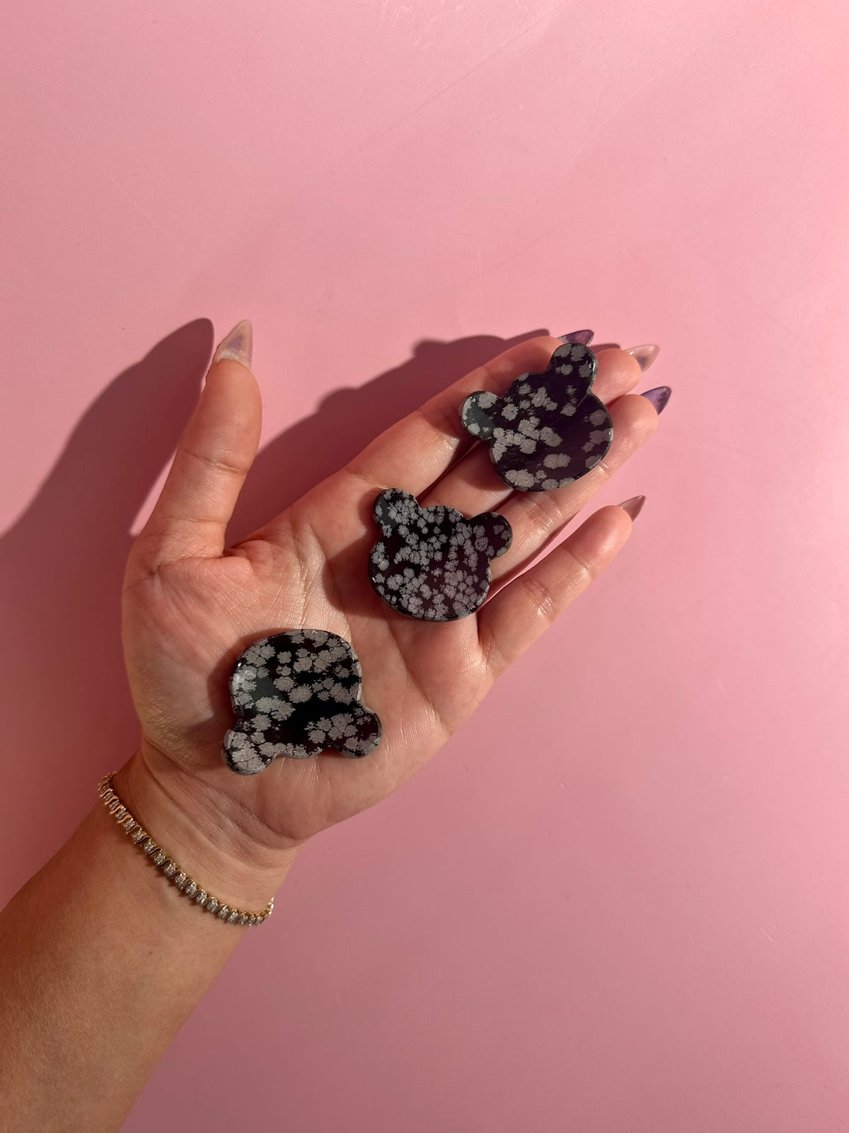 Snowflake Obsidian Bear Worry Stone | Pocket Crystal