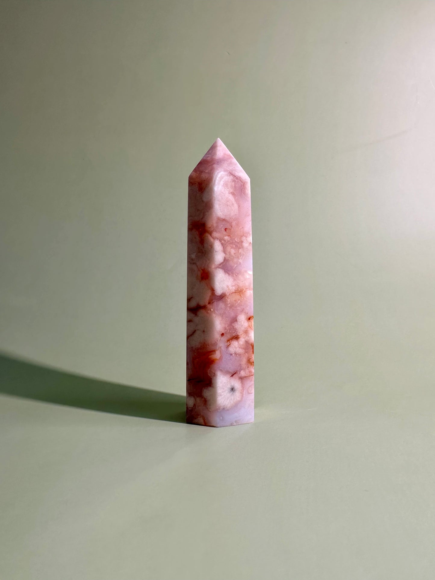 Carnelian Flower Agate Tower Option F | Motivation, Courage & Blooming Potential Crystal