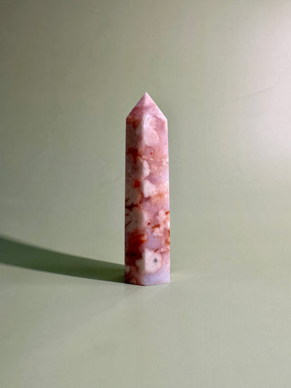 Carnelian Flower Agate Tower Option F | Motivation, Courage & Blooming Potential Crystal