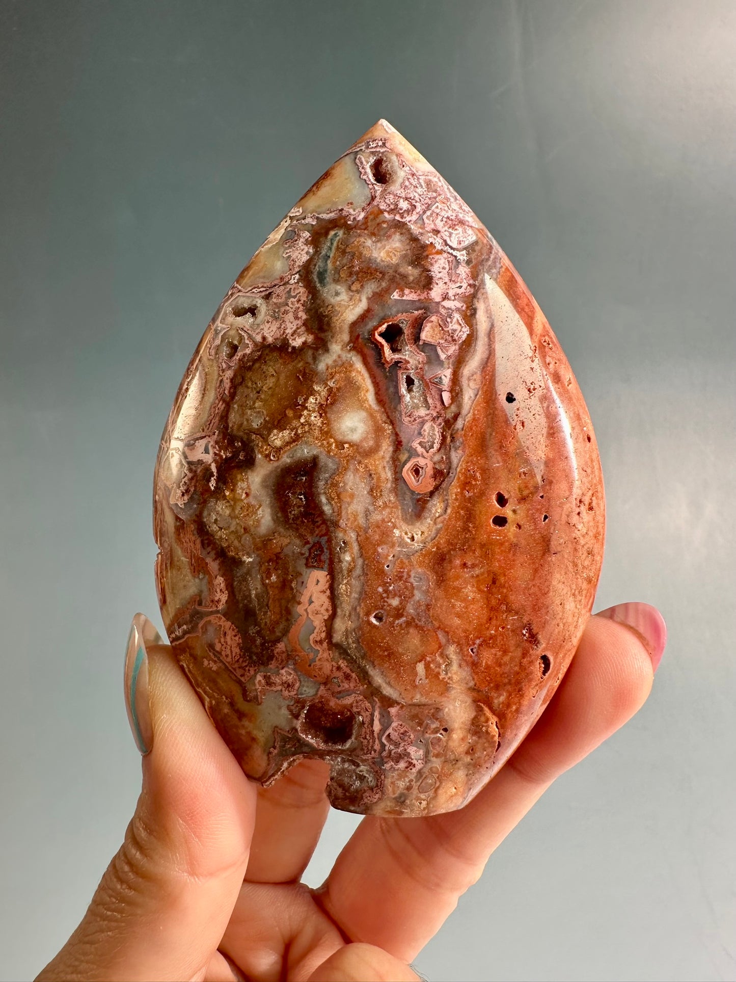 Indonesian Pink Crazy Lace Agate Flame – Option D | Inner Peace, Self-Love & Collector Crystal
