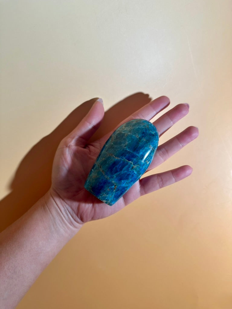 Blue Apatite Standing Freeform – Option D | Motivation, Communication & Vision Crystal