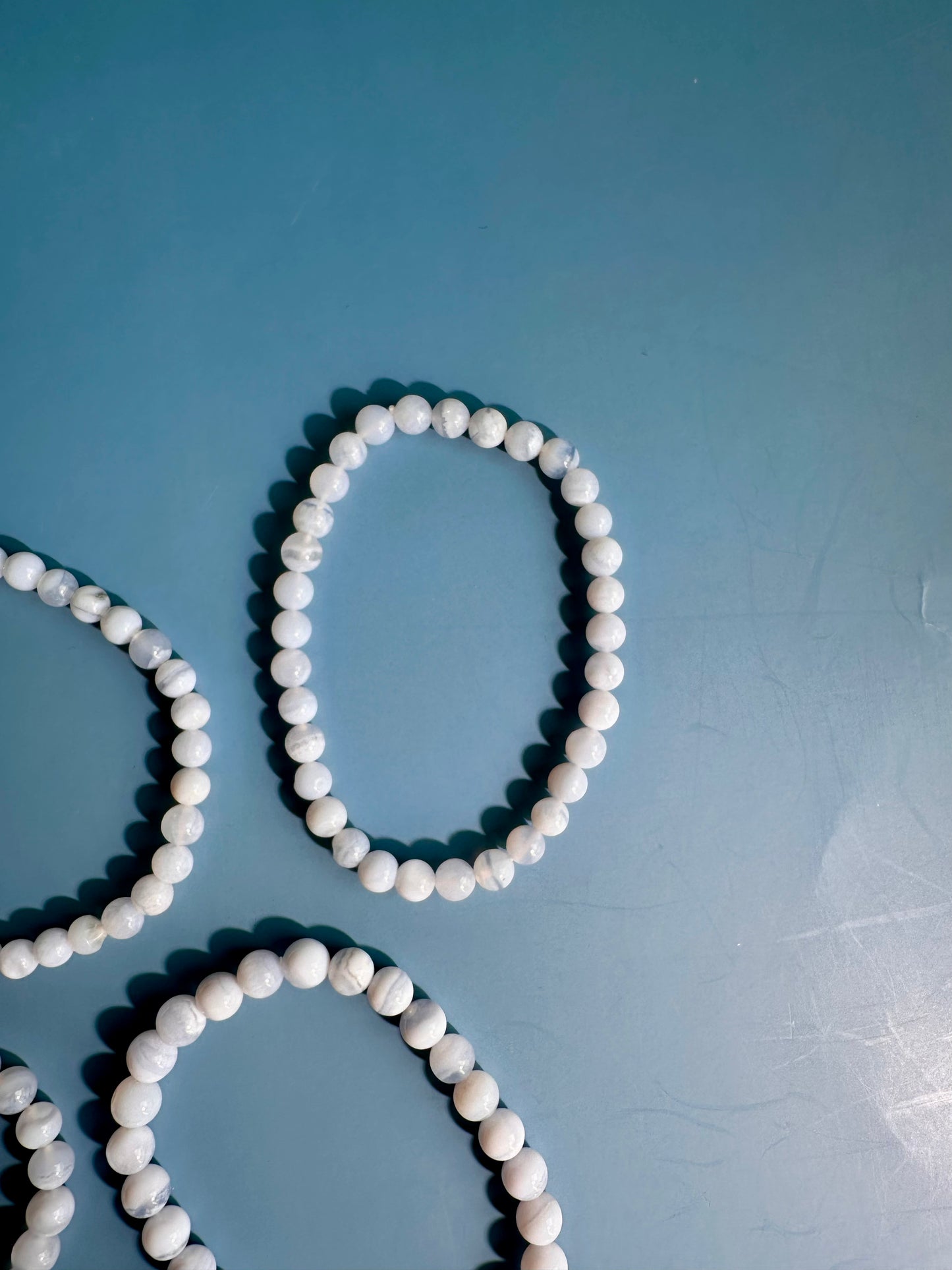 6mm Blue Lace Agate Beaded Bracelet