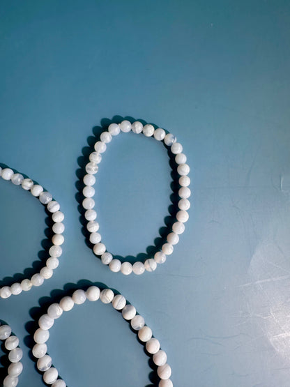 6mm Blue Lace Agate Beaded Bracelet