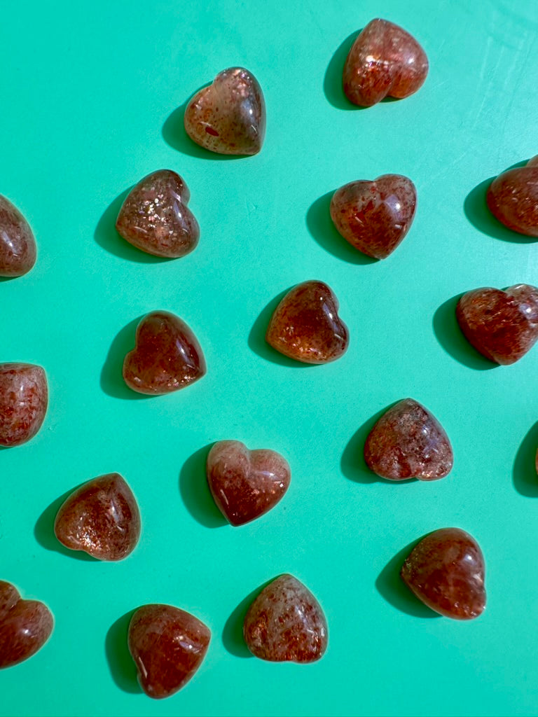 Teeny Sunstone Heart | Mini Orange Crystal Carving